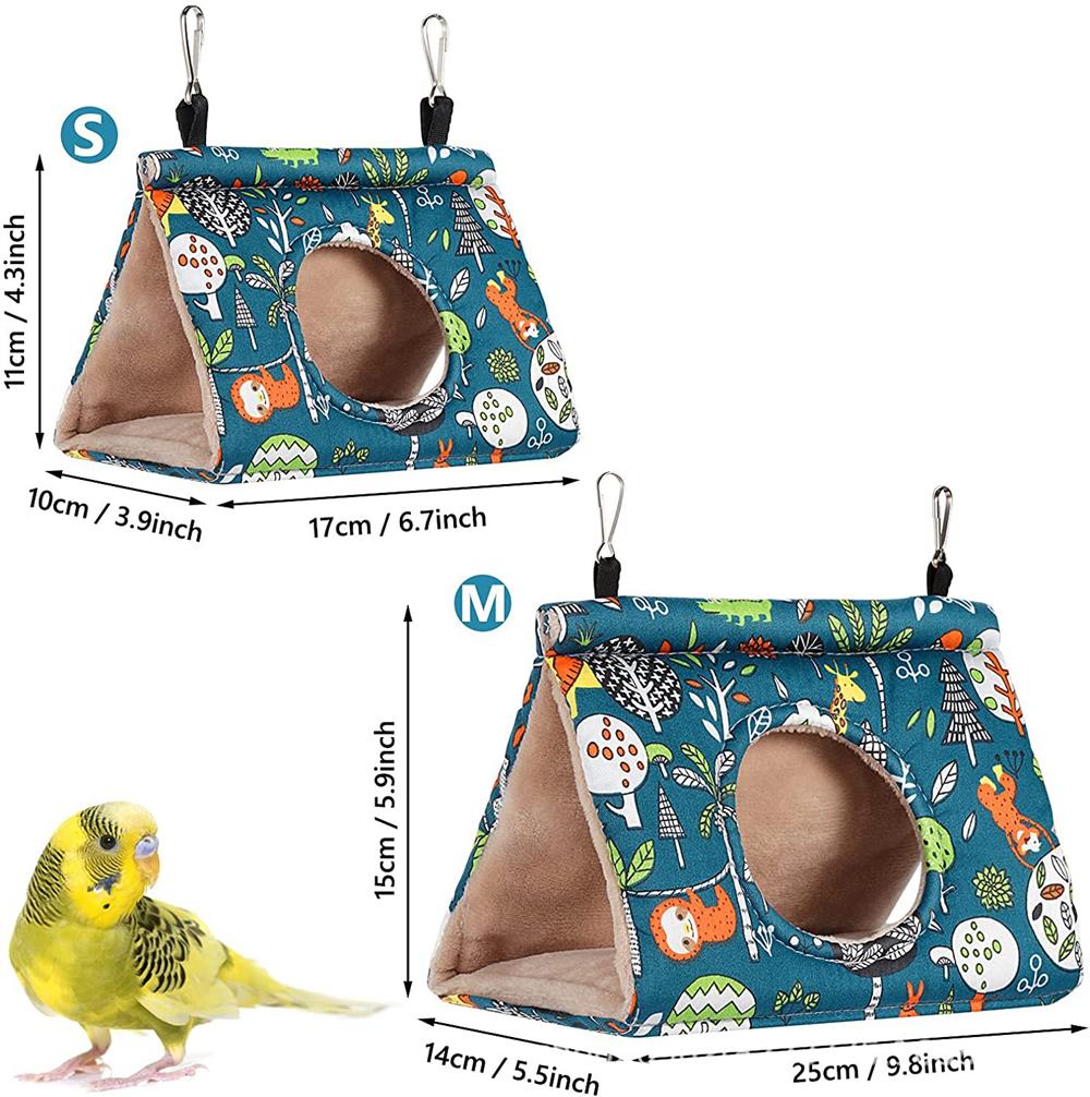 

Winter Warm Bird Nest House Parrot Hanging Hammock Velvet Shed Hut Finch Cage Plush Birds Hideaway Pet Sleeping Bed Perch Swing S 17x10x11cm синій