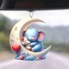 Acryl Cartoon Mond Elefant Auto Innenraum Hängeornament Für Dekorativen Stil