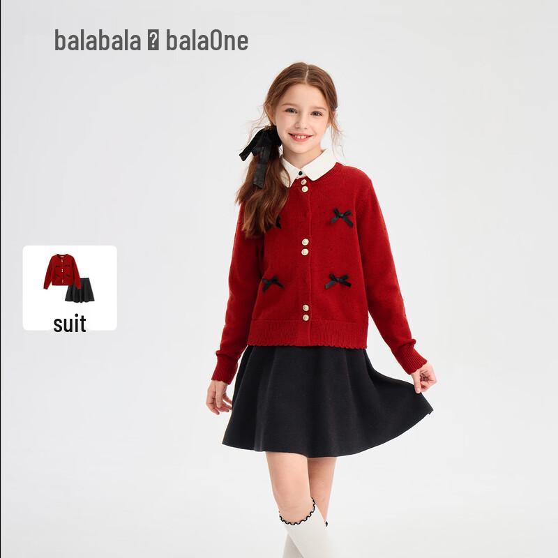 Balabala Girls' Wool-Blend Knit Two-Piece Set