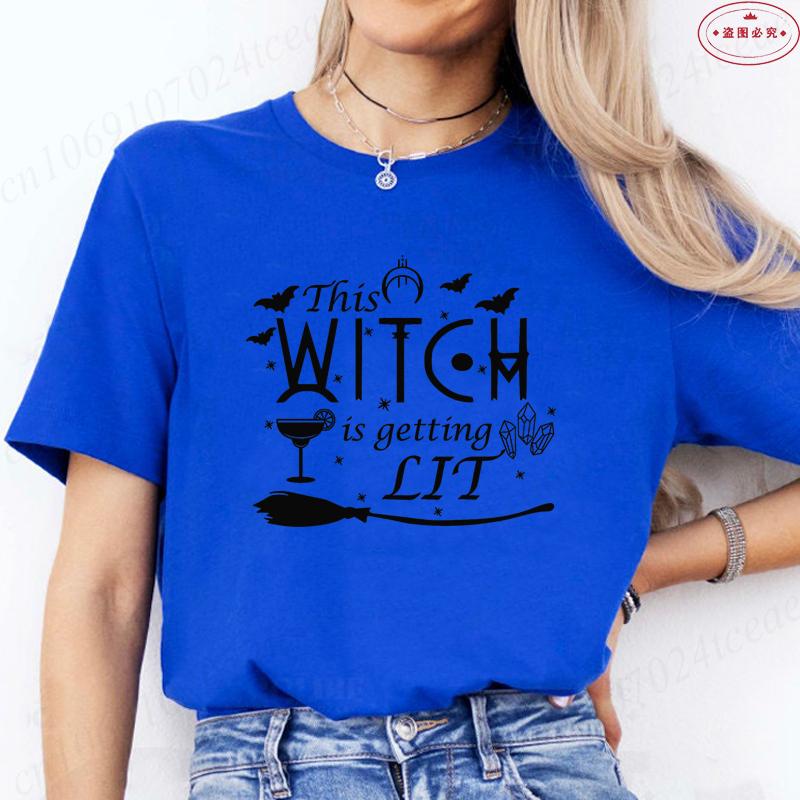 Halloween Bachelorette Party Tshirt This Witch Is Getting Hitched Tees Brides Crew Shirt Women Halloween Bridesmaid Tops