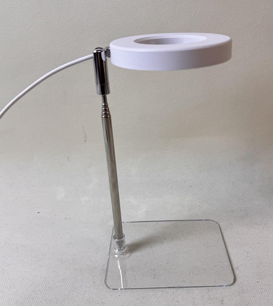 

Светодиодная телескопическая лампа для роста растений: Кольцевая лампа полного спектра для суккулентов и цветов. One Head Angel Ring Desk Transparent Base 3.5 inch