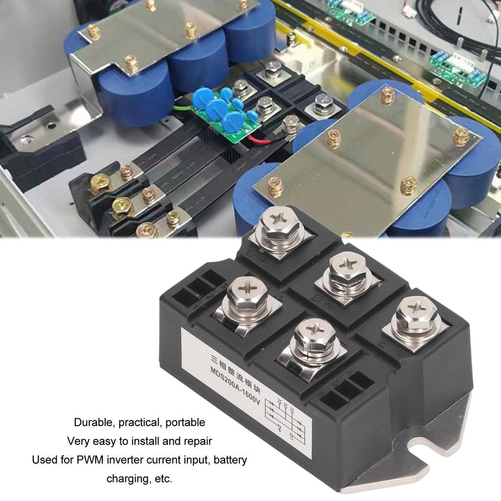 Bridge Rectifier 200A 1600V 3 Phase Diode Power Module Copper Plate Heat Dissipation