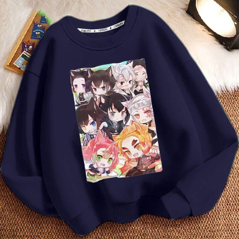 Children's Loose Demon Slayer Hoodie, Spring and Autumn Boys' and Girls' Casual Hoodie