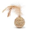 Feather sisal ball cat toy wholesale, scratch resistant, colorful woven cat toy ball, cat paw grinding, self fun pet supplies