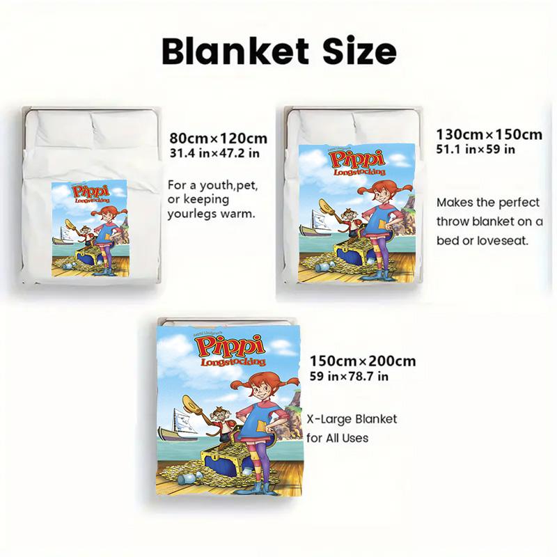 Pippi Longstocking 2D Flat Pattern Flannel Blanket High Quality All Seasons Warmth and Comfort Perfect for Christmas Gifts.PMT0914460