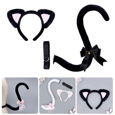 Lovely Cat Ear Headband Cat Tail Costume Accessories For Cosplay And Anime Parties Perfect For Halloween Dressingup