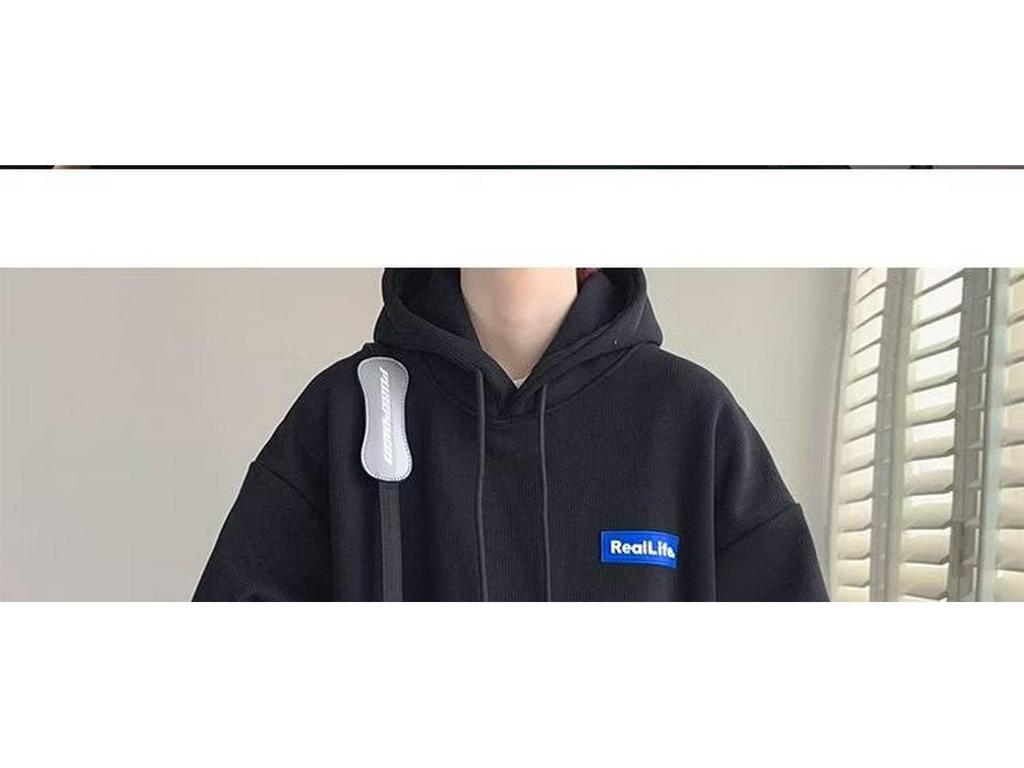 Men's Retro Oversized Fleece-Lined Hoodie - Autumn/Winter Style