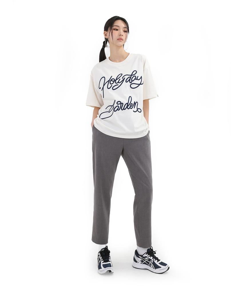 UNLC [Lightweight] Wide Silhouette Crop Slacks Gray