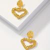 Qingdao medieval vintage electroplated plain gold love pendant earrings heavy industry fashion trend earrings