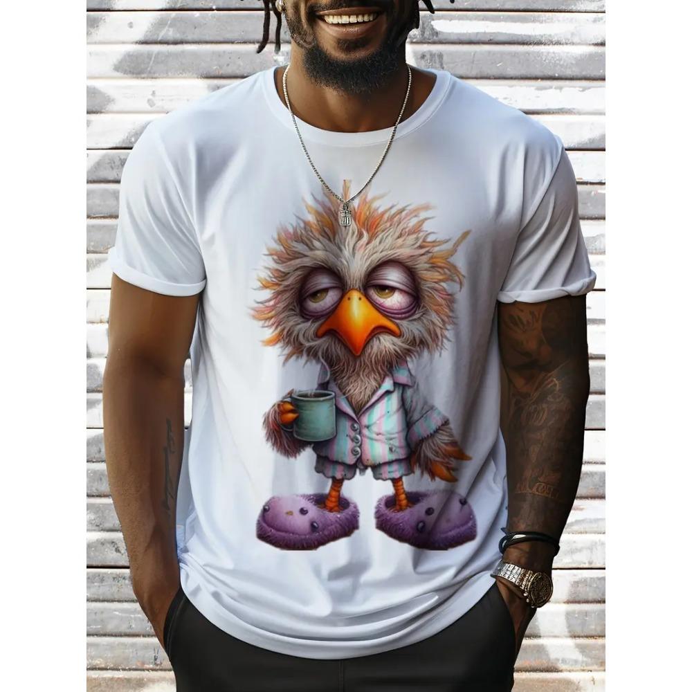 Sommer Herren Outdoor Freizeit Atmungsaktives T-Shirt Kurzarm Cartoon Tier 3D Gedrucktes Muster Groß Übergröße Locker Herren Kinder T-Shirt