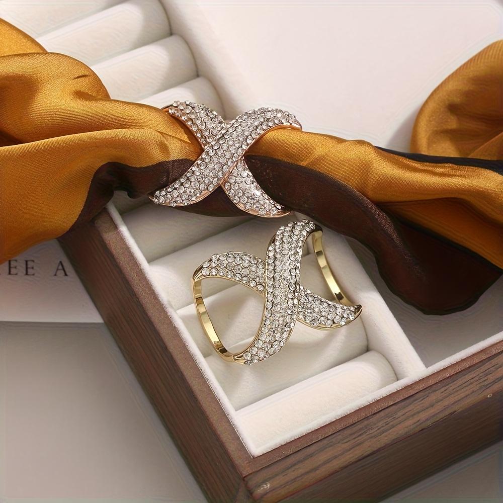 1PC Fashionable High-end Silk Scarf Buckle Ring Corner Knotted Simple Small Scarf Dual-purpose Function Square Scarf Buckle Scarf Buckle Accessories