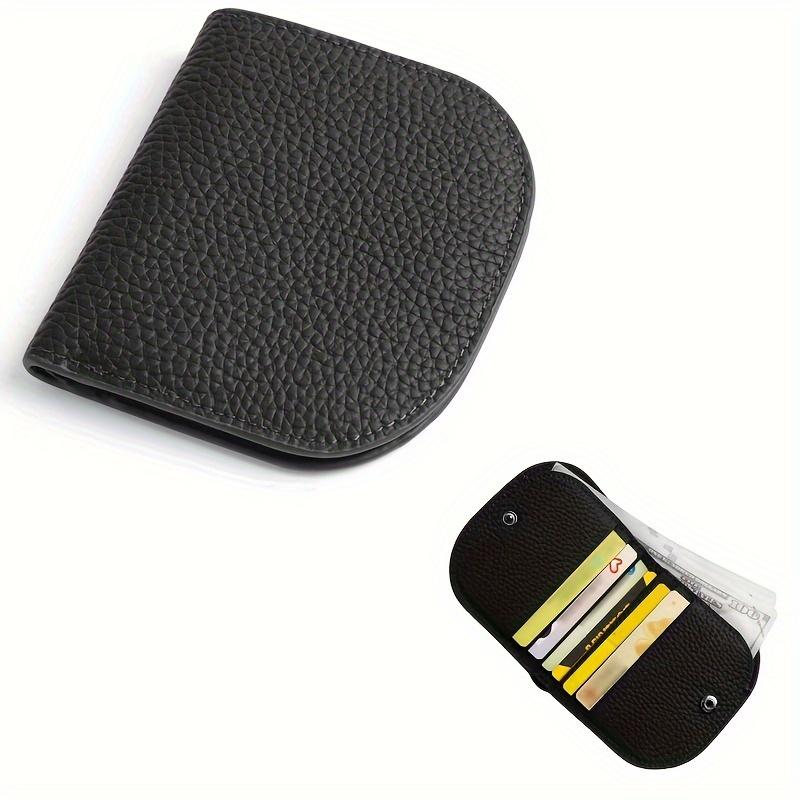 Women'S Genuine Leather Wallet, Slim Half-Round Design, Double-Fold Card Holder with Zipper for Coins, a Perfect Gift.