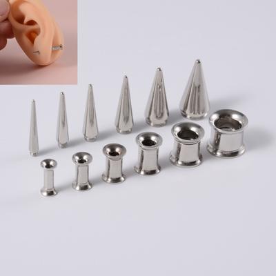 6Pcs/set Ear Stretching Tapers Plugs Stainless Steel Tunnels Gauges Expander Set Body Piercing Jewelry for Women Girl