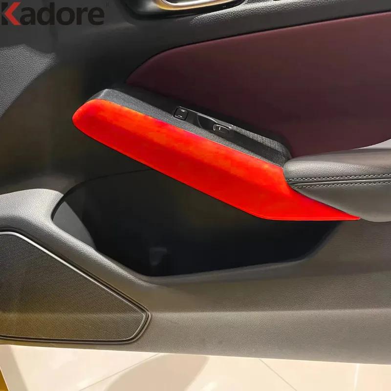 For Honda Civic Integra Sedan   2024 Carbon Fiber Car Inner Door Armrest Handle Panel Cover Trim Interior Accessories