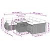 VidaXL Garden Lounge Set 9 Pcs with Grey Cushions Wicker 3268430