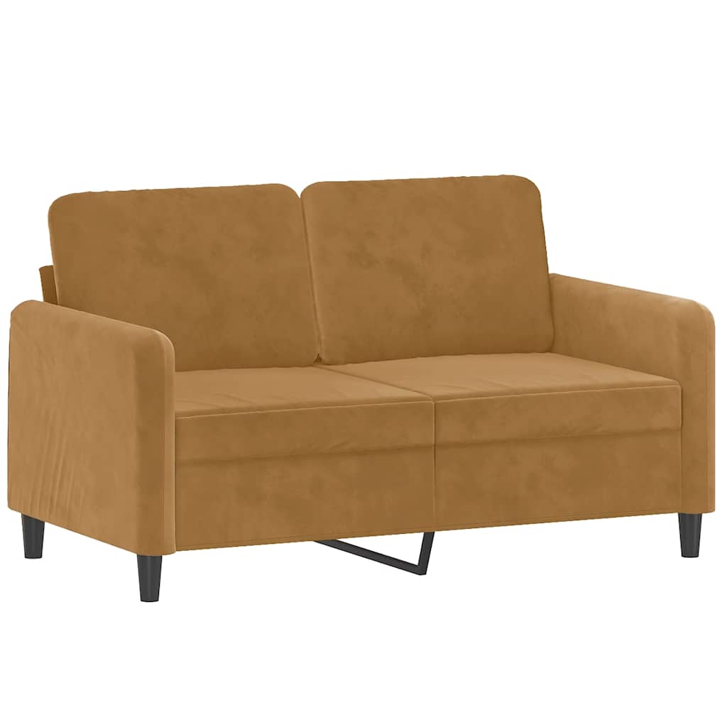 Vidaxl Sofa 2-Osobowa, Brązowy, 120 Cm, Tapicerowana Aksamitem