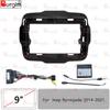 Jeep Renegade 2014- İçin Araba Radyosu Panel Çerçevesi 9 İnç 2DIN Stereo Panel Kablo Demeti Güç Kablosu Adaptörü Canbus Çözücü