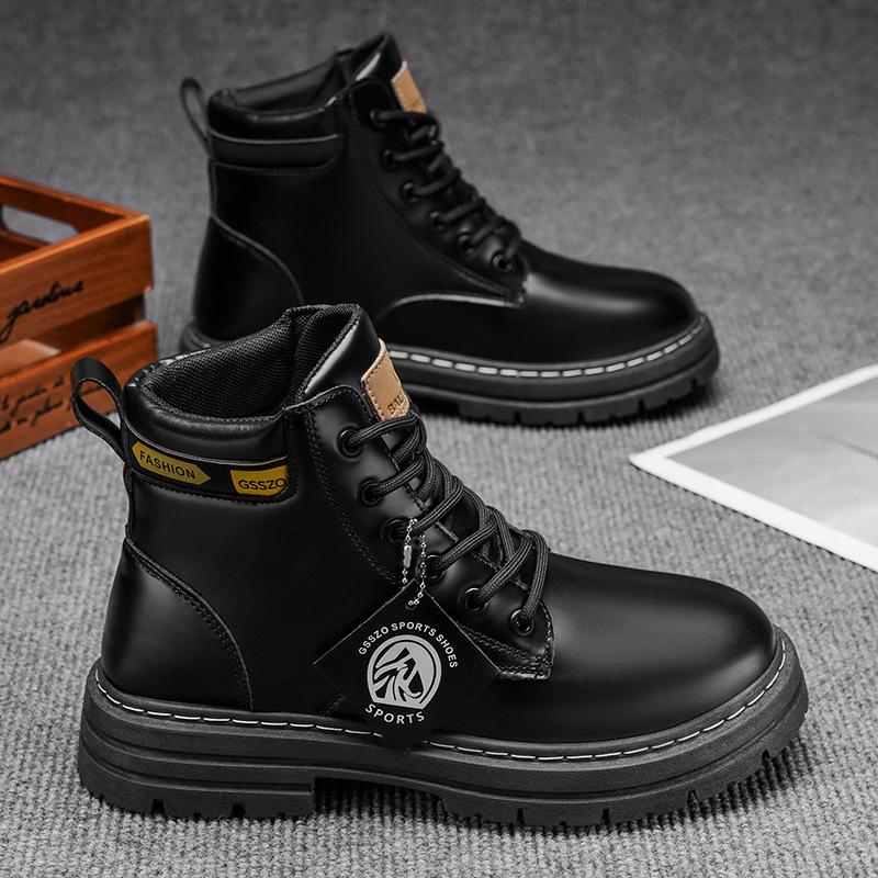 

Большой размер ботинки Мартин мужские четырехсезонные высокие ботинки в британском стиле ретро большие желтые ботинки на высокой толстой подошве рабочие ботинки ботинки 44