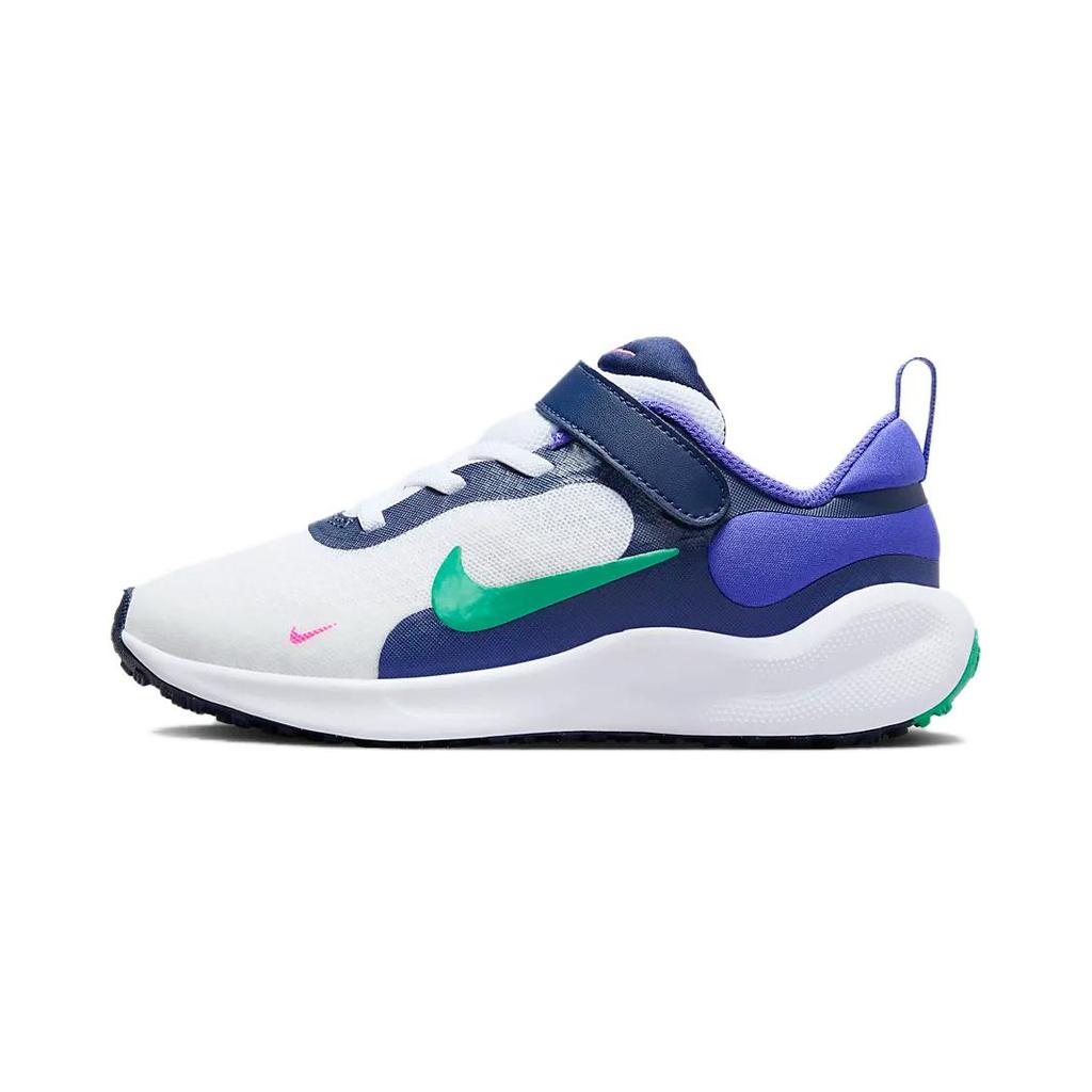 Nike Revolution 7 PS Midnight Navy Stadium Green Kids Sneakers White Persian-Violet FB7690-101