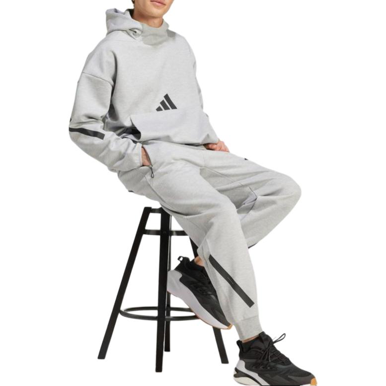 adidas ZNE. Hose Mode Logo Stilvoll Kordelzug Retro Sport Strickhose Herrenhose Mittelgrau JF2446