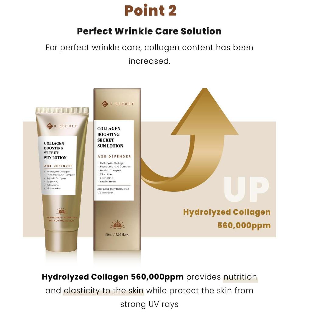 K-SECRET Collagen Boosting Secret Sun Lotion SPF50+ PA++++ 60ml