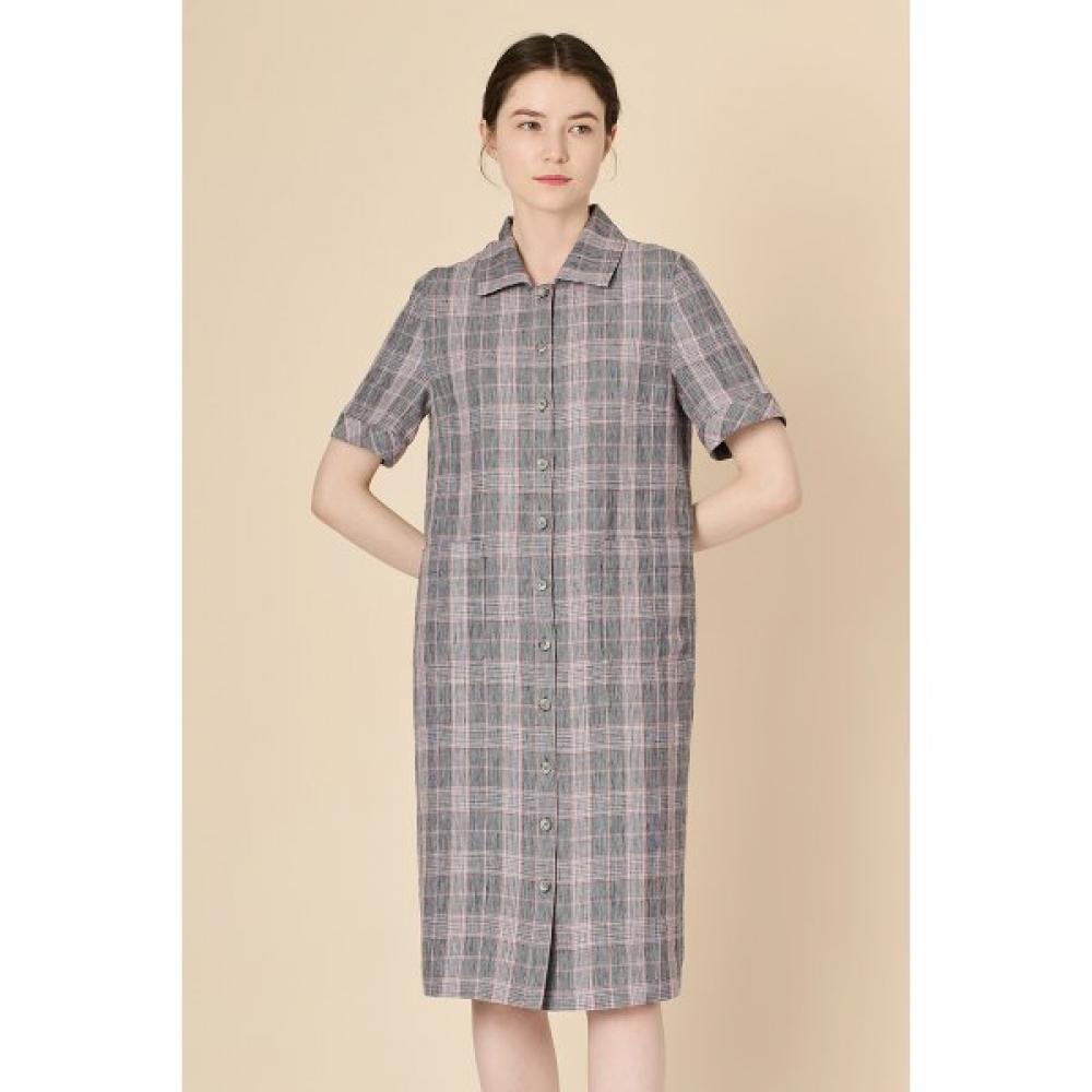 Bcbg Linen Check Dress B3m4o633