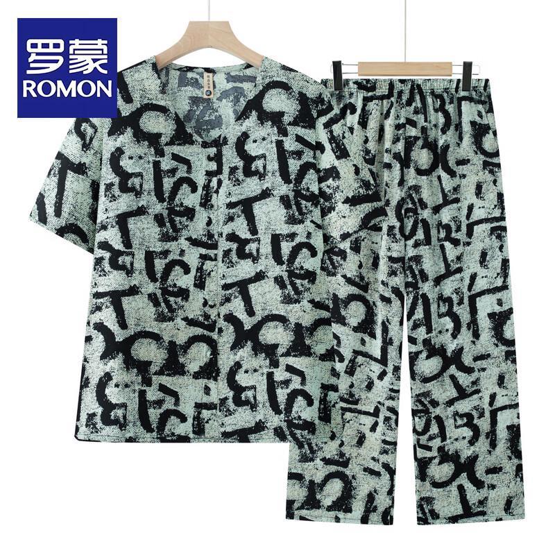 ROMON Women s Summer Loose T-Shirt & Shorts Set 4XL