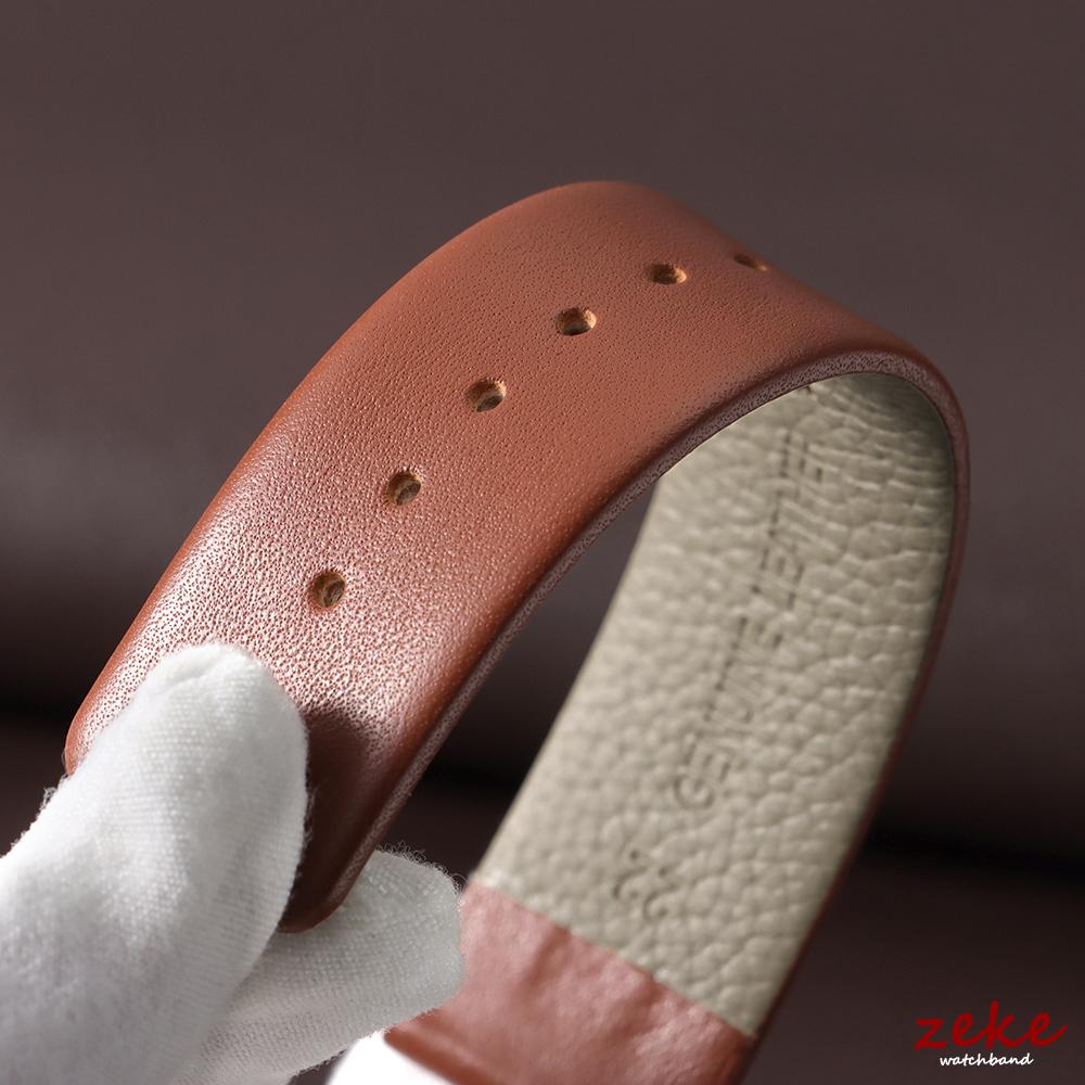 Ultra-Thin Soft Top-Grain Cowhide Watch Strap 18mm 20mm 22mm Brown Genuine Leather Watch Band for Men Women Universal Wristband