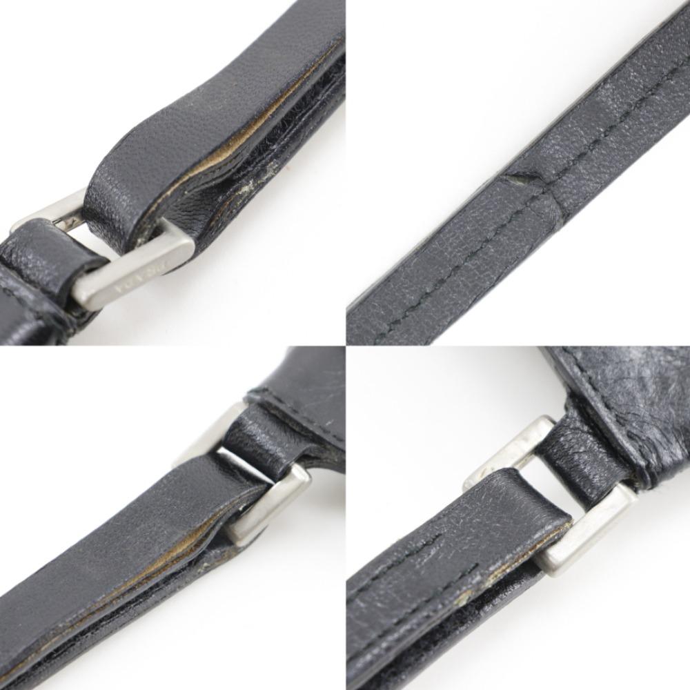 PRADA Pochette Shoulder Bag black Nylon/leather Women Used