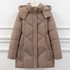 Plus Size XL-5XL Middle Age Women Winter Coats Hooded Casual  Long Parkas Thick Warm Women's Jackets