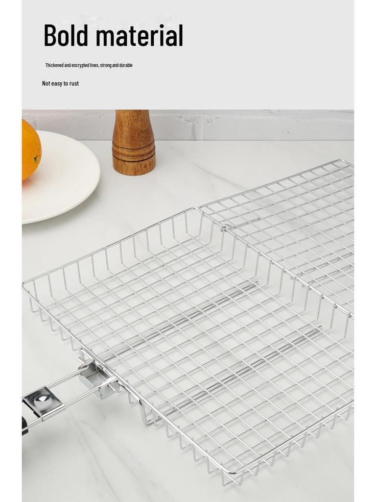 Folding Handle Multi-Function Grill Basket for Chicken, Fish, Meat, and Corn