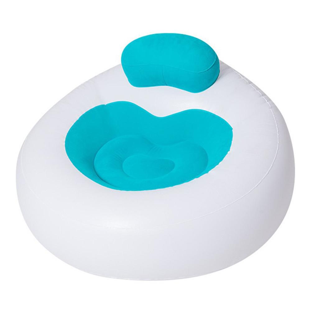 Living Room Inflatable Flocked Heart-Shape Lounger Selfie Prop Portable Air Chair Single Sofa A
