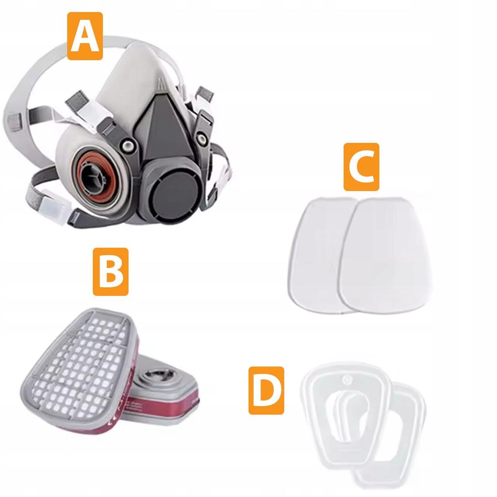 Rosfix Schutzmaske SafeBreath 6200 – 7-in-1-Set zum Lackieren | Atemschutz | Kompatibilität mit 3M-Filtern