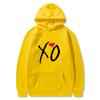 Mens Oversized Hooded Sweatshirt With XO Letter Print Loose Fit Streetwear Casual Top