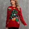 Sueter Mujer 2025 Korean Casual Sweater Women O Neck Christmas New Christmas Tree Chic Knitted Top Vintage Pullover CR4322