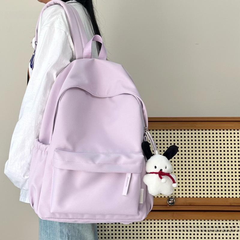 Stylish Solid Color Backpack for Junior High Girls & College Students