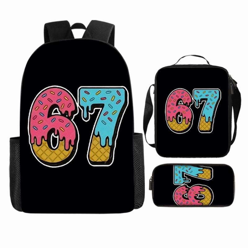Cartoon Brainrot-Themed Backpack Crossbody Bag Pencil Case School Kids Ages 10-12