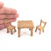 3ks/sada Pryskyřičné stolní židle Miniatury Příslušenství pro panenky Dekor na šířku