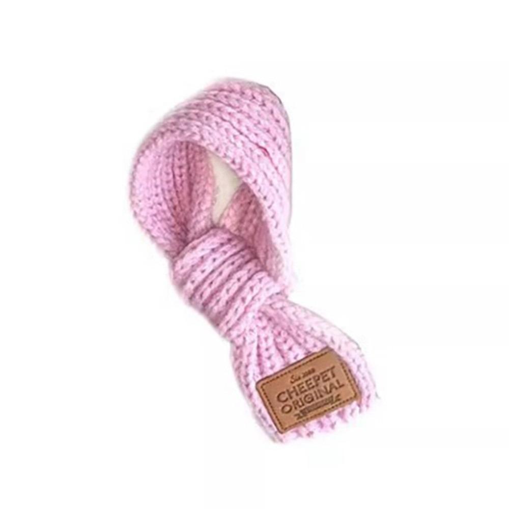 

Knitted Pet Scarf Warm Neckerchief New Scarves Bib Puppy Accessories рожевий
