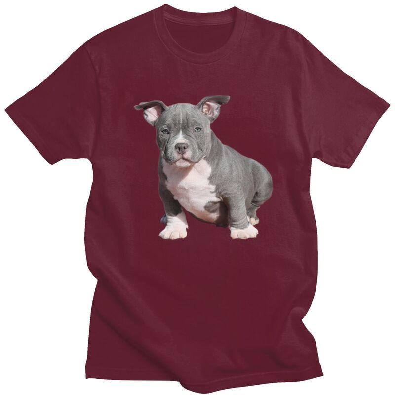 Custom American Pit Bull Terrier T Shirt Men Pure Cotton Tshirt Tees Streetwear Tshirts