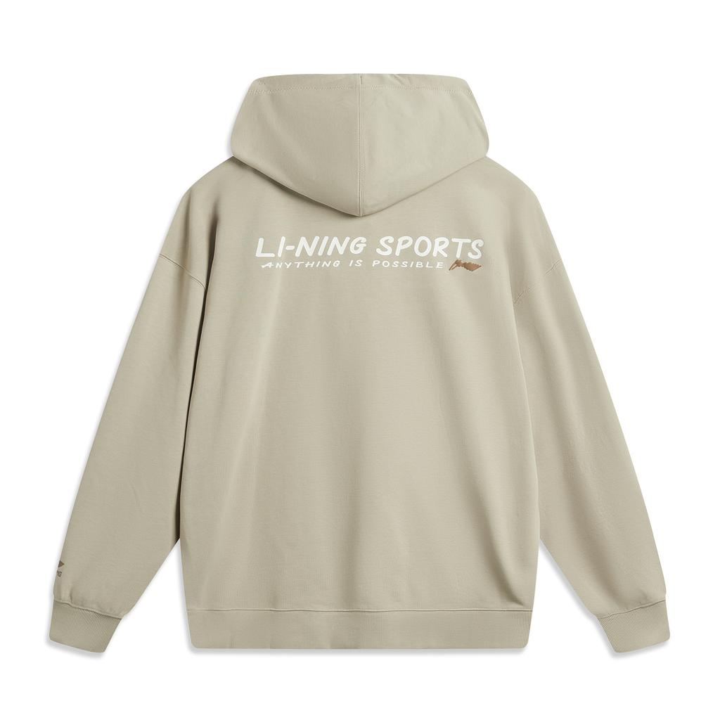 Li Ning Sports Lifestyle Series Lettered Hooded Comfortable Breathable Versatile Casual Sweatshirt Men Sweatshirt Dark-Green AWDUA39-2