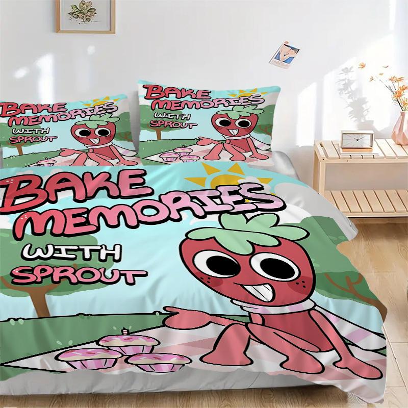 Memories Sprout Print 3Pcs Bedding Set,Duvet Cover with 2 Bedro,Pillowcase Home Birthday Gift