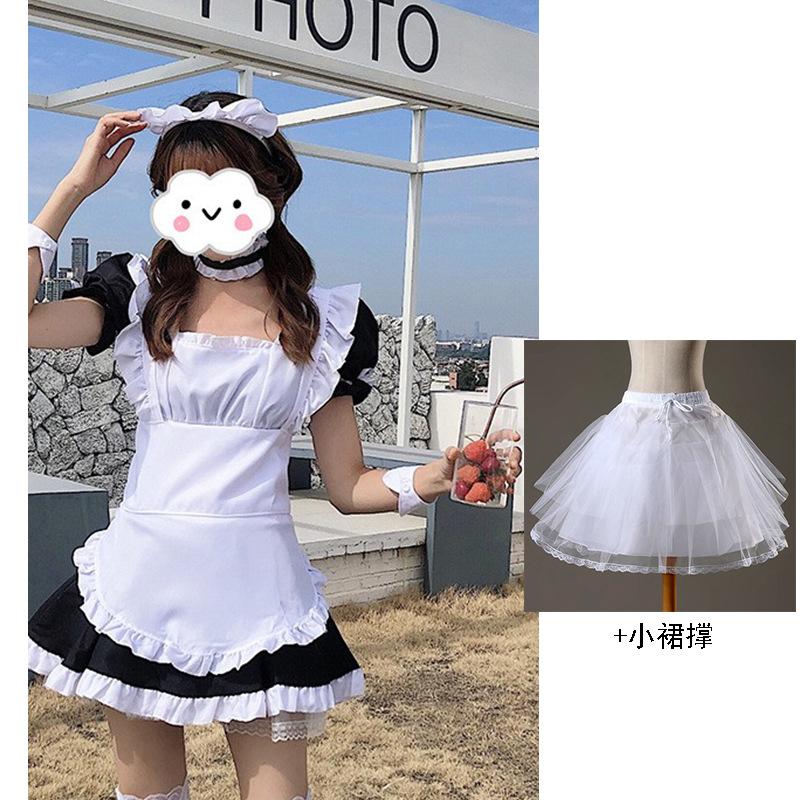Fate sky, spring sun, wild sky, cute dome girl maid, loli cute cospaly clothing, black and white animation clothing