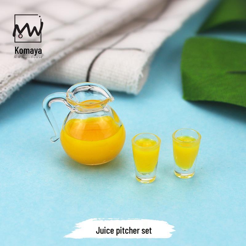 Miniature Dollhouse Juice/Milk Pot Set - Model Toys D400
