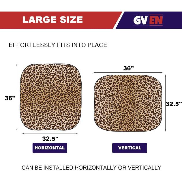 Gven Windshield Sun Shade 2Pcs With Bonus Car Sunshade For Front Window Shades 2025 Technology Reflect UV And Heat Sun Visor Automotive Interior Sun