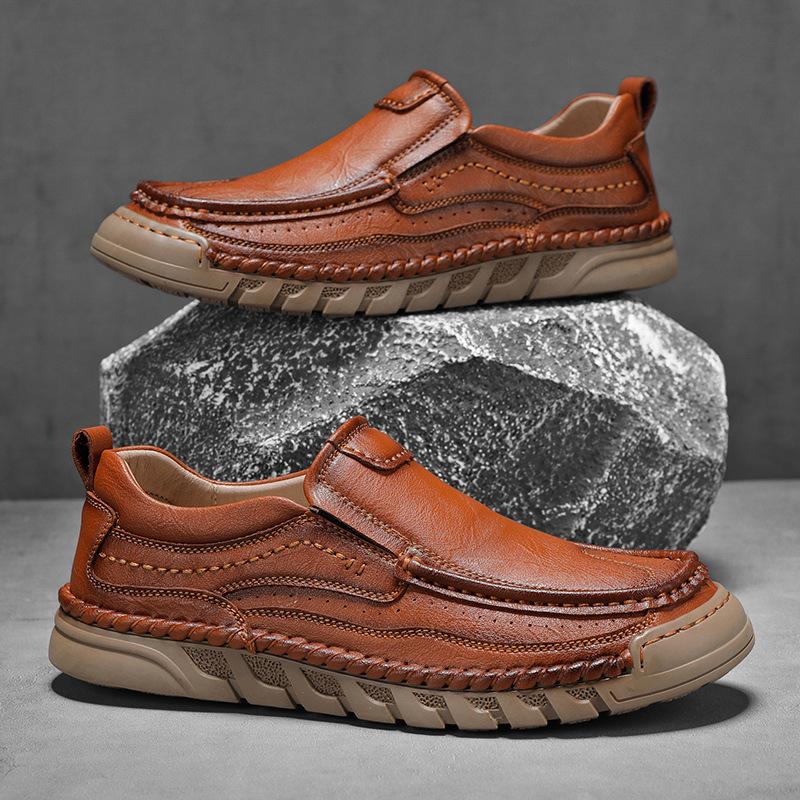 

Высококачественные кожаные туфли мужские повседневные туфли в стиле ретро плоские дорожные туфли 38