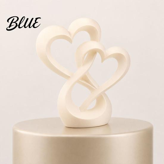 Intertwined Hearts Sculpture Figurine 3D Printed Love Statue