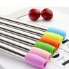 7pcs Eco-Friendly Stainless Steel Straw Set With Silicone Tips, Cleaning Brush & Storage Bag - Reusable Drinking Accessories