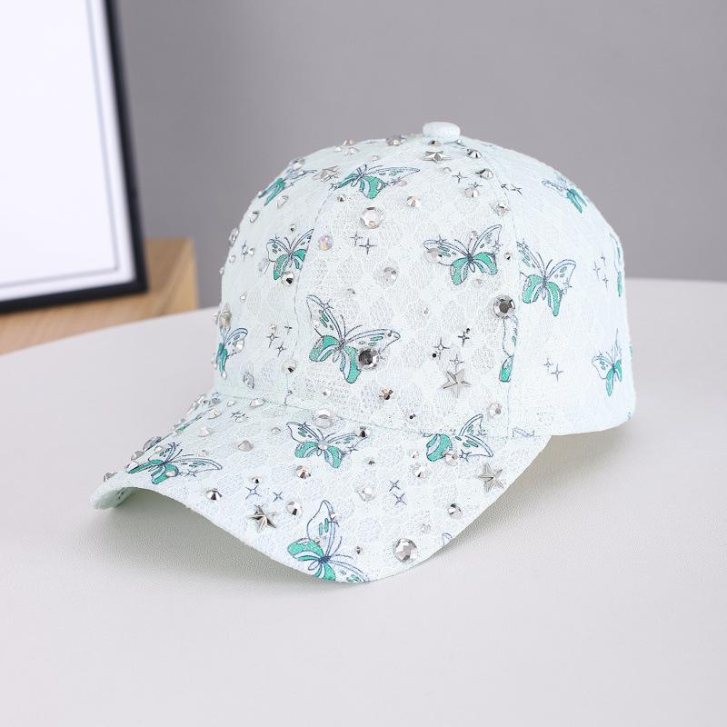 New Butterfly Print Foreign Style Baseball Cap Children's Lace Breathable Fashion Casual Versatile Sunshade Diamond Cap