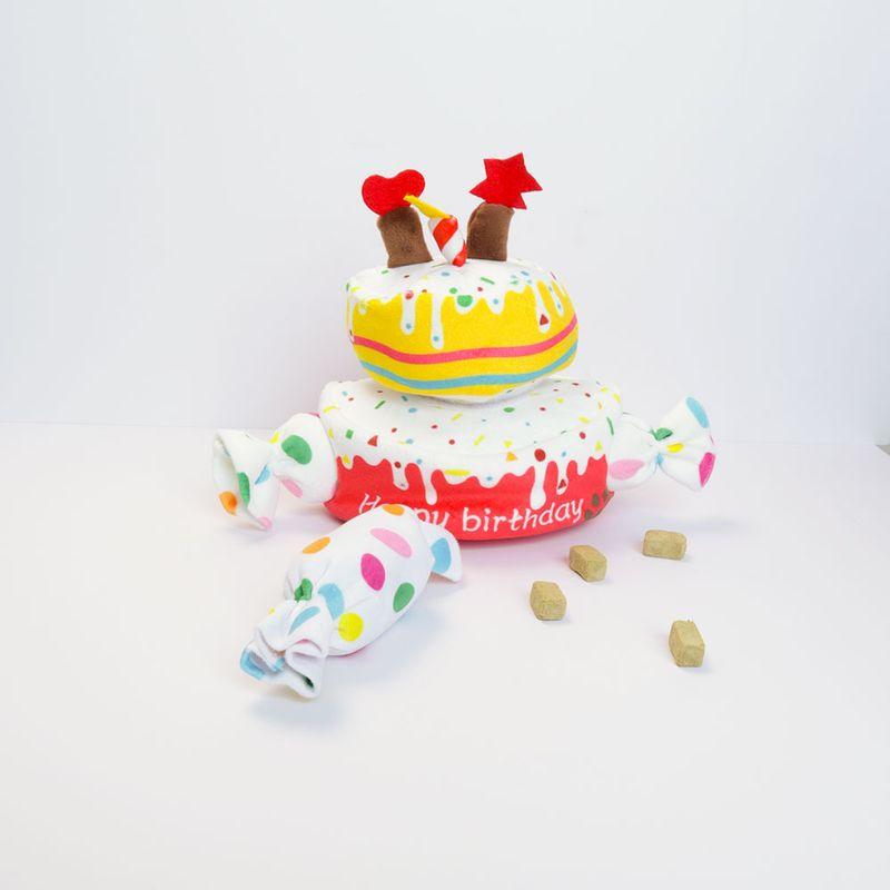 

Dog Toy Sound Cake Hidden Food Self-Hi Relieving Stuffy Artifact Teddy Bichon Bite-Resistant Medium Small Dog Pet Supplies Image color